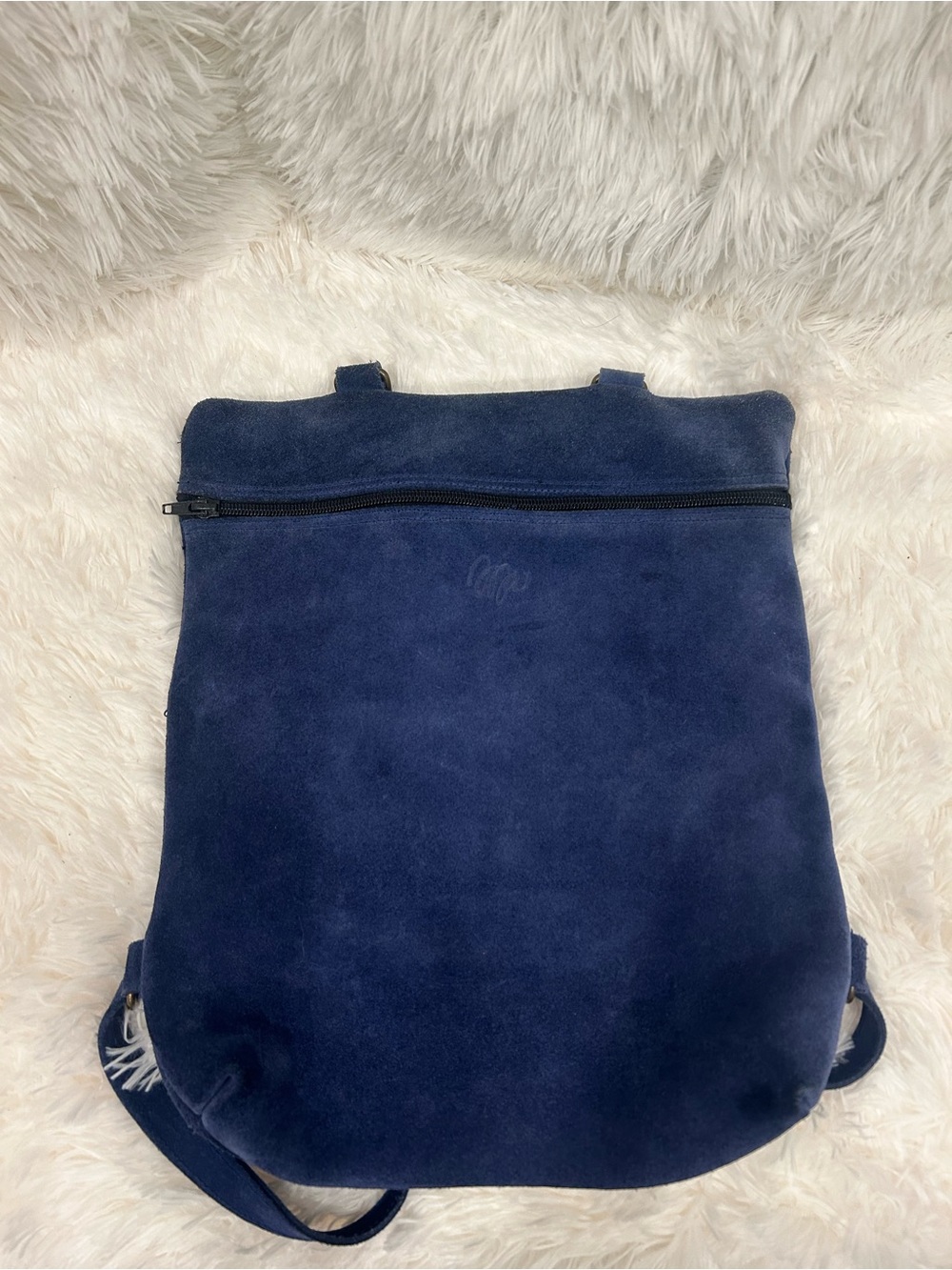 Navy Suede Backpack